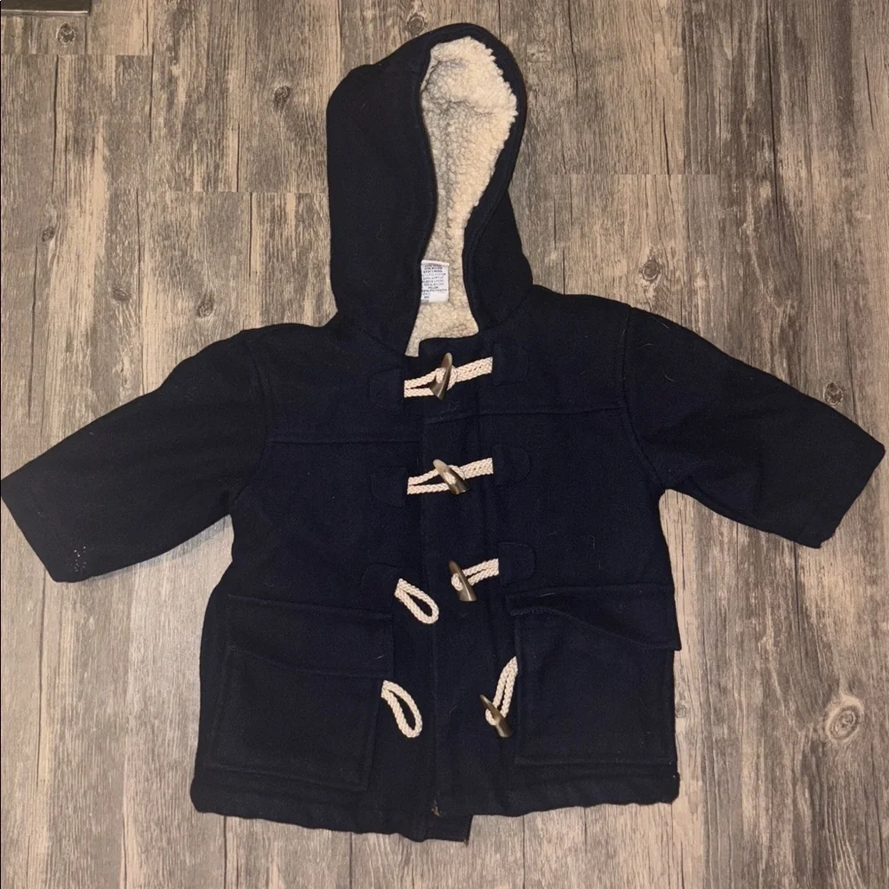 Vintage Gap - wool toggle coat / navy blue - kids 12-18 months navy